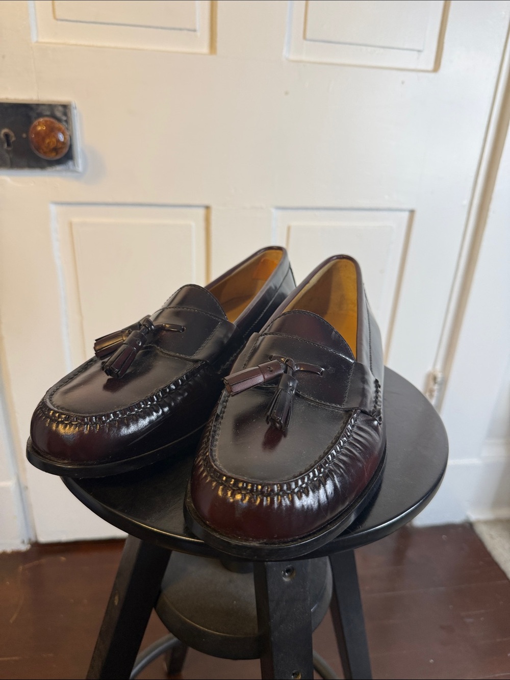 Cole Haan Men's Tassel Loafers in Burgundy Leather